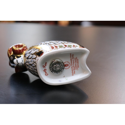 84 - Royal Crown Derby Paperweight Derby Ram exclusive for the Visitor's Centre with Gold Stoppers boxed