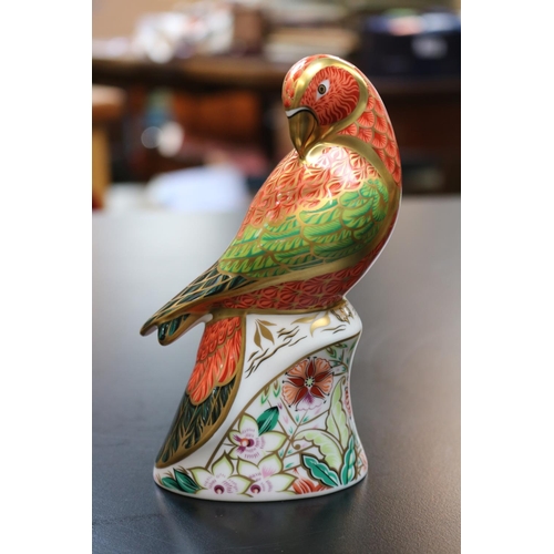 96 - Royal Crown Derby Paperweight Lorikeet limited edition 793 of 2500 with Gold Stopper boxed