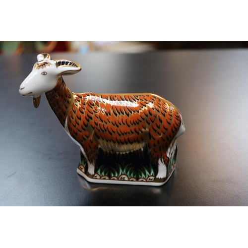 99 - Royal Crown Derby Paperweight Nanny Goat exclusive to the Visitors Centre with Gold Stopper boxed