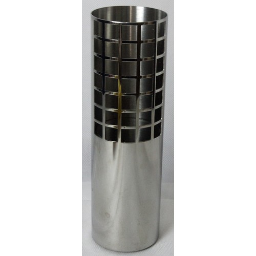 186 - Georg Jensen Matrix Stainless Steel Cube Vase. Designed by Monica Förster for Georg Jensen. Medium s... 