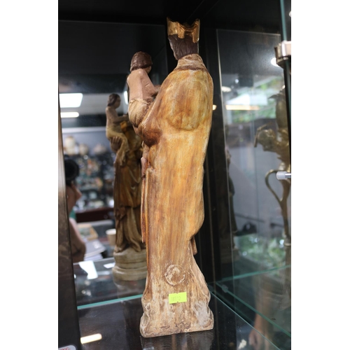 2 - Plaster figure of the Virgin Mary with child. 36cm in Height