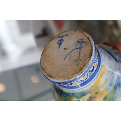 4 - Italian Maiolica Tin glaze Drug Jar decorated with Classical and landscape view. Signed to base. 18c... 