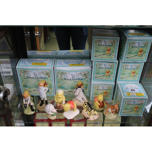 84 - Winnie the Pooh Royal Doulton figures to include Christopher Robin, Pooh, Tigger etc  (9)