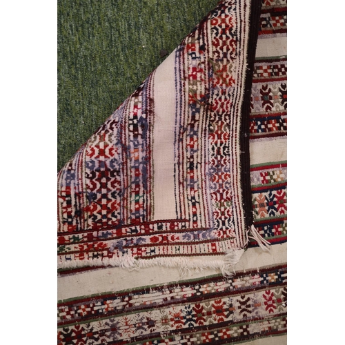 30 - Turkmen Kilim Beige ground rug 70 x 117cm