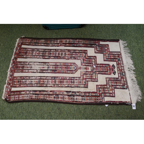 30 - Turkmen Kilim Beige ground rug 70 x 117cm