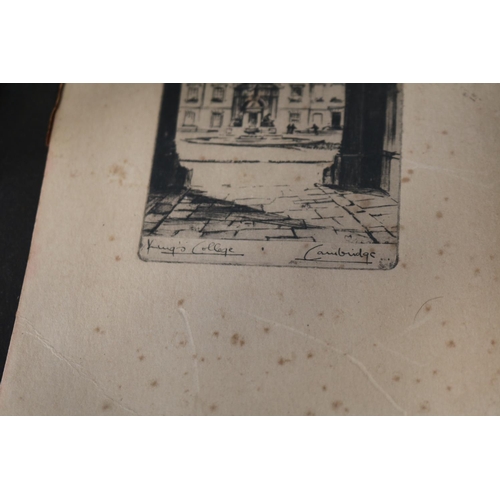 5 - Collection of Etchings depicting Kings College and Trinity College Cambridge and a Album of assorted... 