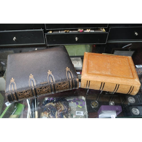 53 - 2 Late 19thC Leather bound photo albums with metal fittings