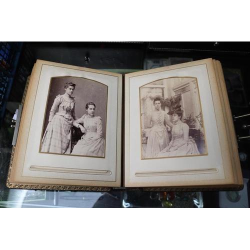 53 - 2 Late 19thC Leather bound photo albums with metal fittings