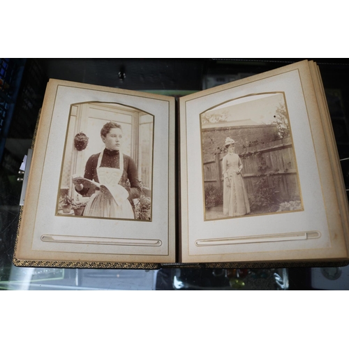 53 - 2 Late 19thC Leather bound photo albums with metal fittings