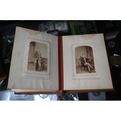 53 - 2 Late 19thC Leather bound photo albums with metal fittings