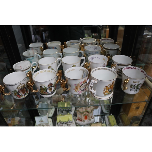 58 - Collection of Royal Commemorative Loving Cups to include Paragon Silver Jubilee Queen Elizabeth II 3... 