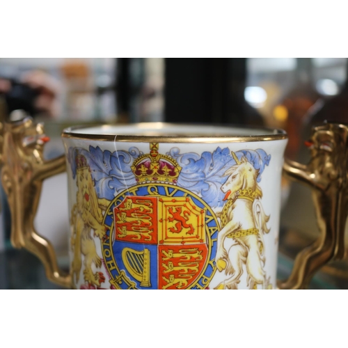 58 - Collection of Royal Commemorative Loving Cups to include Paragon Silver Jubilee Queen Elizabeth II 3... 