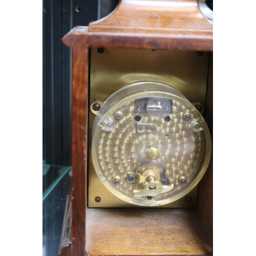 96 - Rotherham of England mantel clock with Silvered Dial and Walnut case