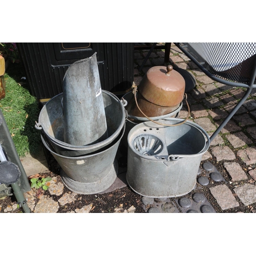 580 - Collection of assorted Galvanised Buckets