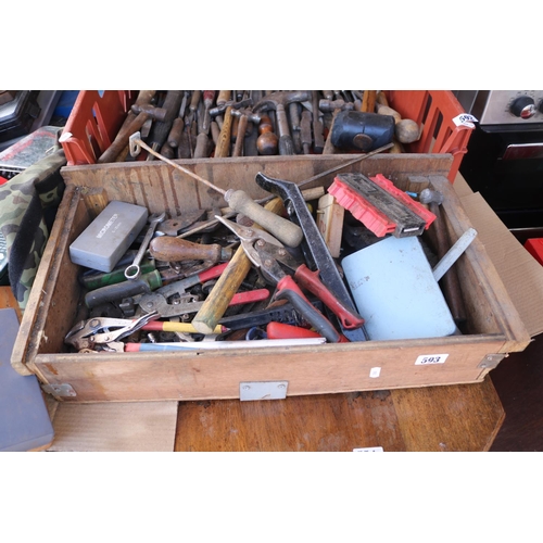 593 - Box of assorted hand Tools