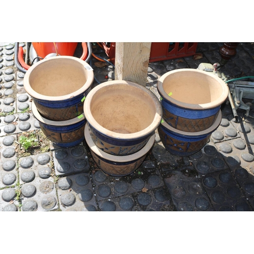 598 - 3 Pairs of Pottery Garden Pots