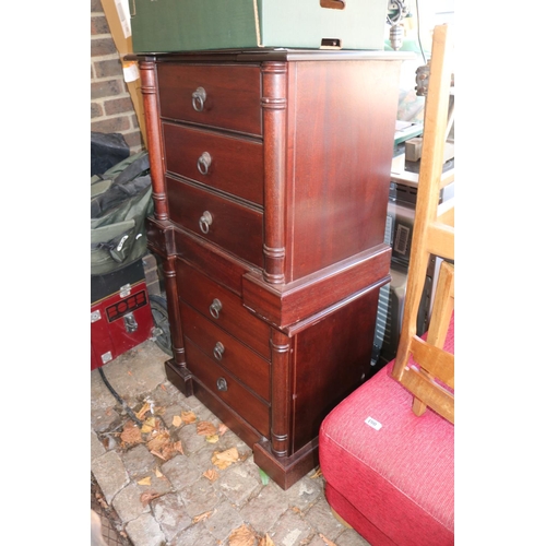 604 - Pair of Modern 3 Drawer chests with metal drop handles