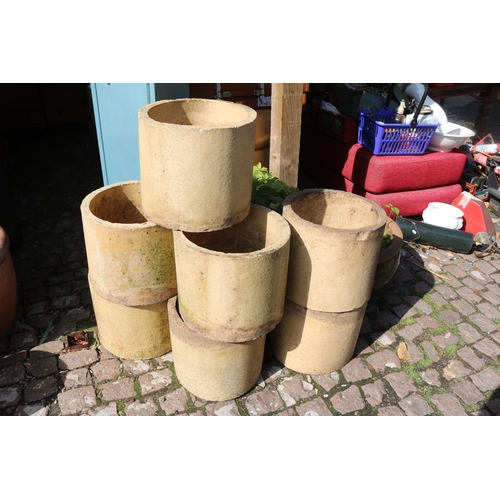 612 - Collection of Seven Pottery Pipe Planters