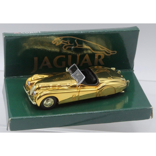 103b - Jaguar Car Collection inc Corgi Limited Edit Gold Plated XK120. Corgi Limited Edition Gold Plated XK... 