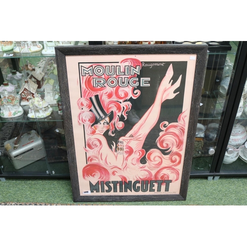 127 - Framed Moulin Rouge print 'Mistinguett'