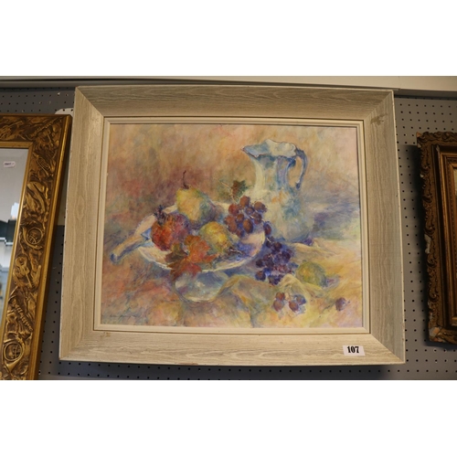 107 - Kathleen M Downing Impressionist Still Life of Fruit by the renowned Hertfordshire artist . Signed l... 