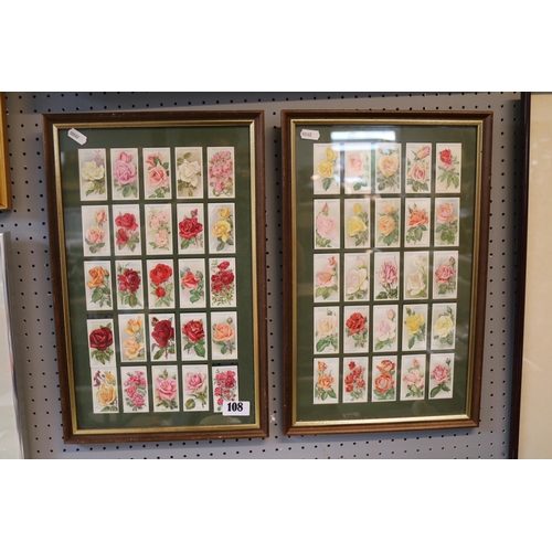 108 - 2 Framed sets of Wills Cigarette cards Roses