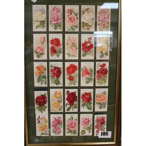 108 - 2 Framed sets of Wills Cigarette cards Roses