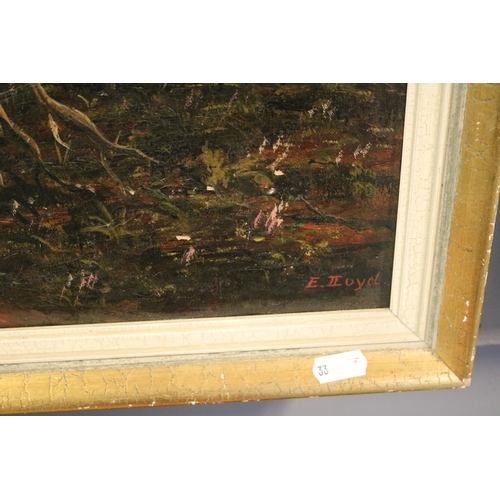 120 - 19thC Oil on canvas depicting a Woodland scene signed E Lloyd to bottom right