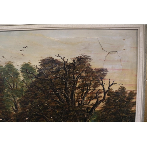 120 - 19thC Oil on canvas depicting a Woodland scene signed E Lloyd to bottom right