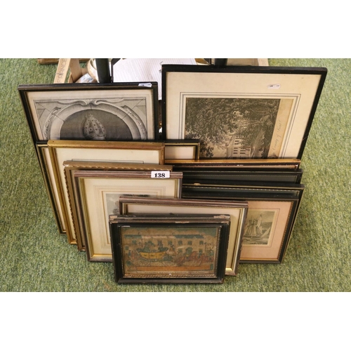 138 - Collection of assorted Framed 19thC and later Pictures and Prints to include Her Majesty's Entry to ... 