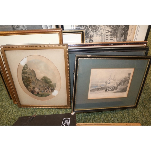 138 - Collection of assorted Framed 19thC and later Pictures and Prints to include Her Majesty's Entry to ... 