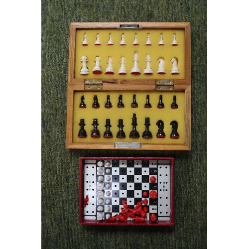 14 - Vintage boxed Magnetic Chess set and a cased Travelling Chess set by H.B.F. Ltd