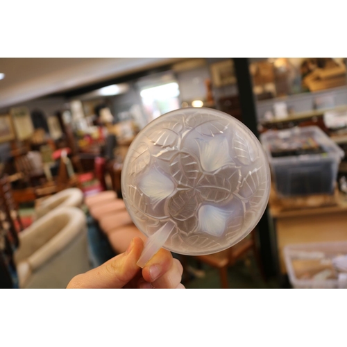 143 - Box of assorted Pressed and Cut Glassware to include Frosted glass Art Deco dish, Rummers etc.