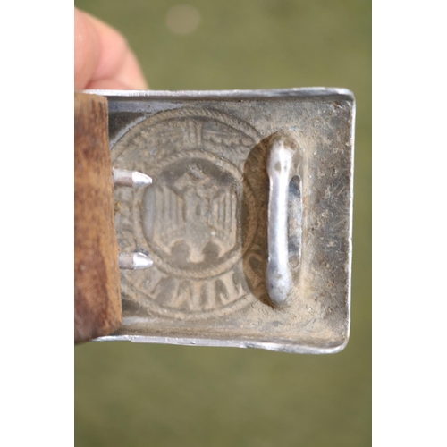 15 - A German Wermacht Heer enlisted man's belt buckle with the motto Gott Mituns (God With Us), probably... 