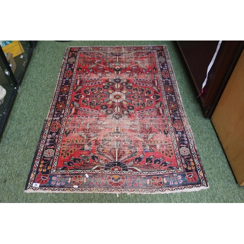 28 - Antique Hamadan Red Ground Rug 150 x 103cm