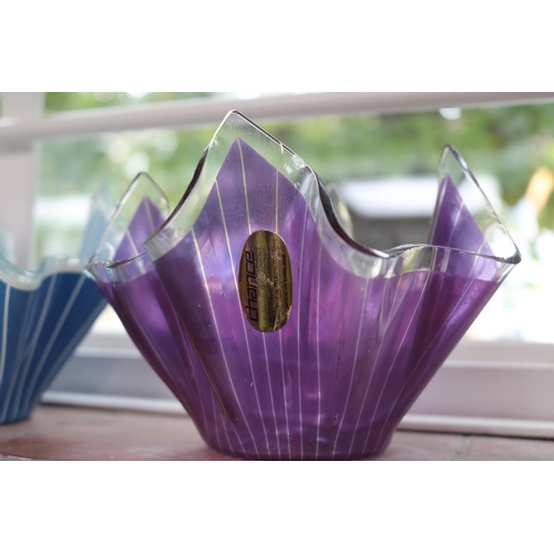 31 - Collection of 10 Chance Glass Pilkington Handkerchief vases C.1960