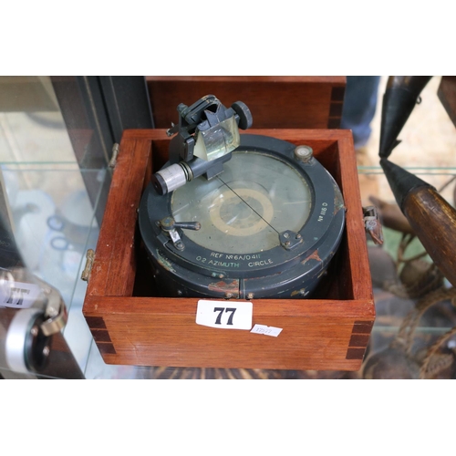 77 - Cased 02 Azimuth Circle flight compass Ref No6A/0411