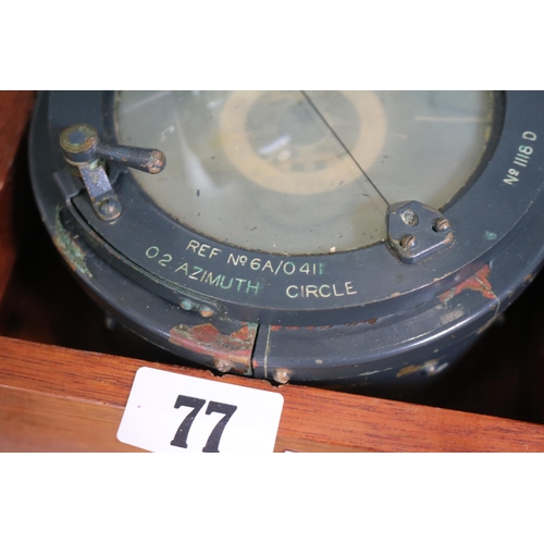 77 - Cased 02 Azimuth Circle flight compass Ref No6A/0411