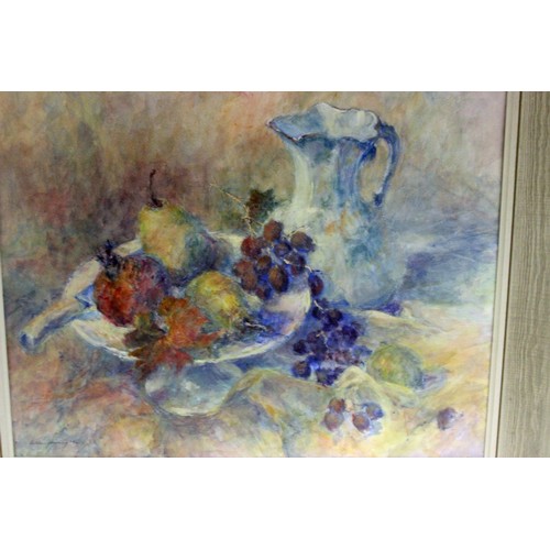 107 - Kathleen M Downing Impressionist Still Life of Fruit by the renowned Hertfordshire artist . Signed l... 