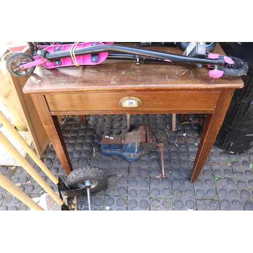 591 - 19thC Side table with single drawer