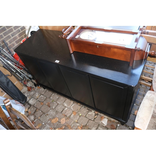 603 - Black Ash sideboard of 4 cupboards