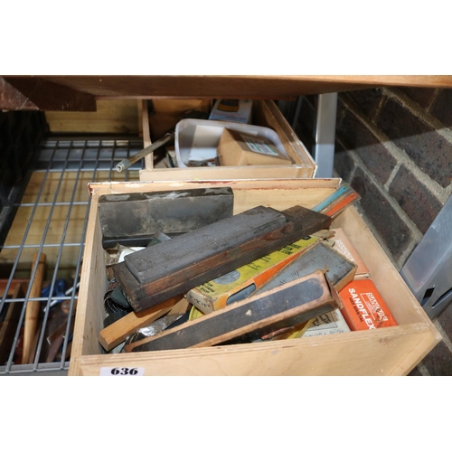 637 - Box of assorted Vintage Tools and Bygones