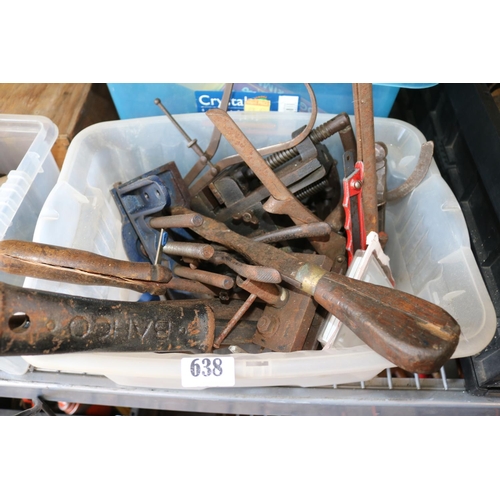 638 - 2 Boxes of assorted Hand Tools