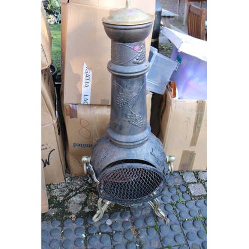 650 - Chiminea with metal grate