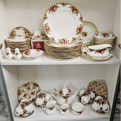 21 - Royal Albert Old Country Roses Part Service to include Dinner Plates, Side Plates, Tea Service, Crue... 