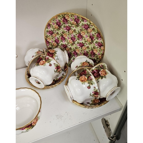 21 - Royal Albert Old Country Roses Part Service to include Dinner Plates, Side Plates, Tea Service, Crue... 