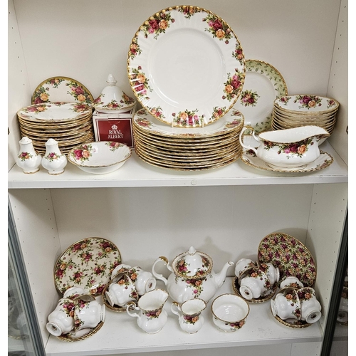 21 - Royal Albert Old Country Roses Part Service to include Dinner Plates, Side Plates, Tea Service, Crue... 