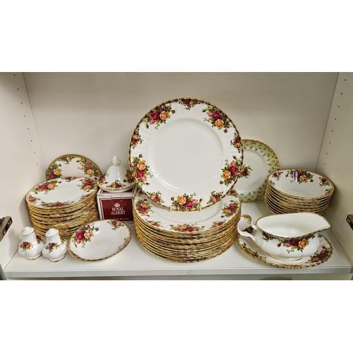 21 - Royal Albert Old Country Roses Part Service to include Dinner Plates, Side Plates, Tea Service, Crue... 