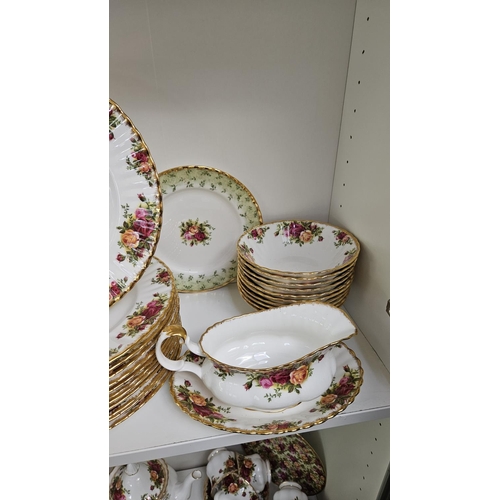 21 - Royal Albert Old Country Roses Part Service to include Dinner Plates, Side Plates, Tea Service, Crue... 