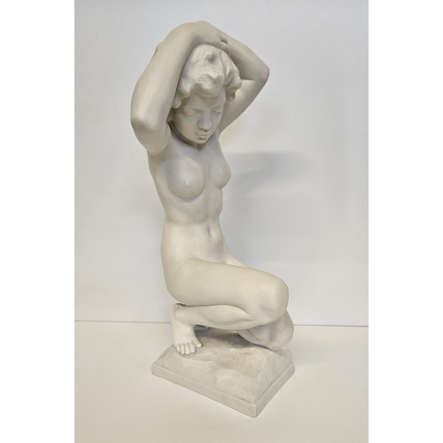 4 - Hutschenreuther Nude of a crouching woman entitled The Kneeling' by Karl Tutter (1883-1969) signed t... 